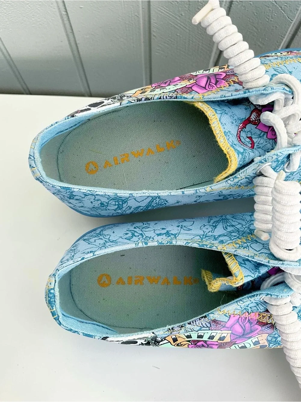 AirWalk Tattoo-Inspired Attitude Graphic Low-Top Sneakers, Size 8.5